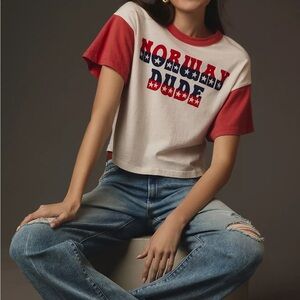 Mother Tee The‎ Wingman Graphic Cropped T-shirt Sz XS